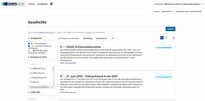 Screenshot der Datenbank DBIS